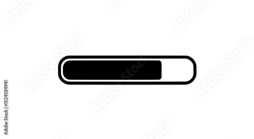 Loading Icon: A minimalist, sleek loading bar symbol, partially filled, indicating progress or a system process in motion.