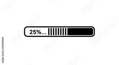 Loading Progress: A minimalist visual indicator showing 25% completion, this image captures the essence of digital progress.