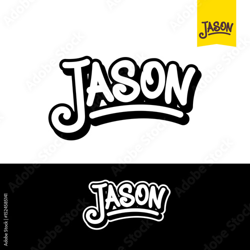 Lettering Typhographi name of Jason with handwriting classic style, can use to be logo, mark or identity	