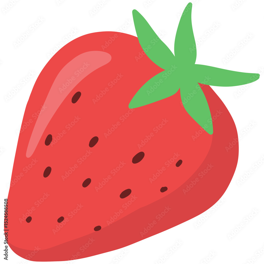 Obraz premium Red strawberry cartoon illustration 
