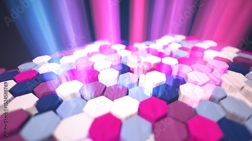 Hexagonal surface with light rays emanations