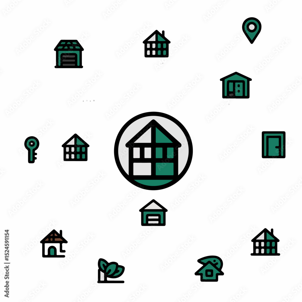 Fototapeta premium real estate icons set