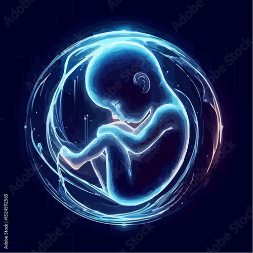 
digital art showing a fetus in the womb 67