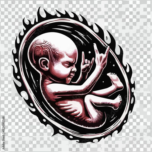 
digital art showing a fetus in the womb 66