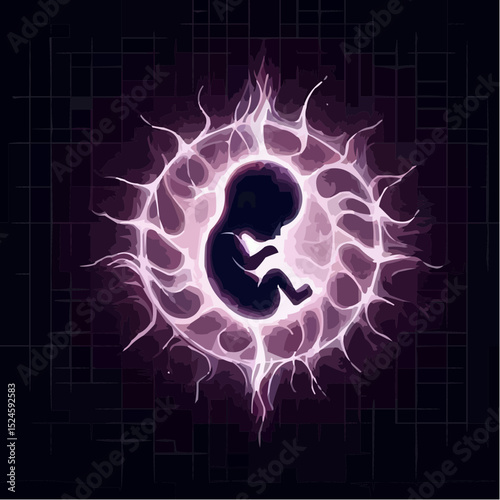 
digital art showing a fetus in the womb 63