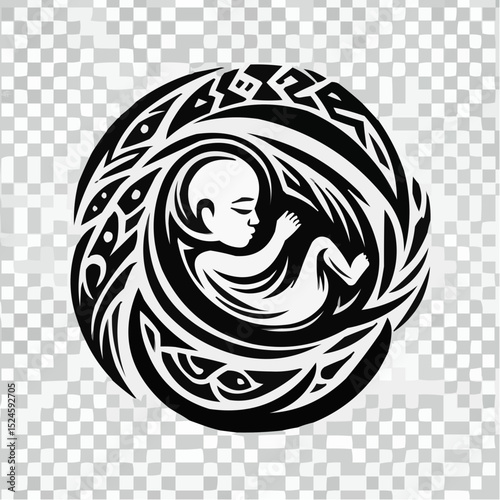 
digital art showing a fetus in the womb 35