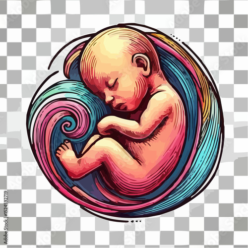 
digital art showing a fetus in the womb 31