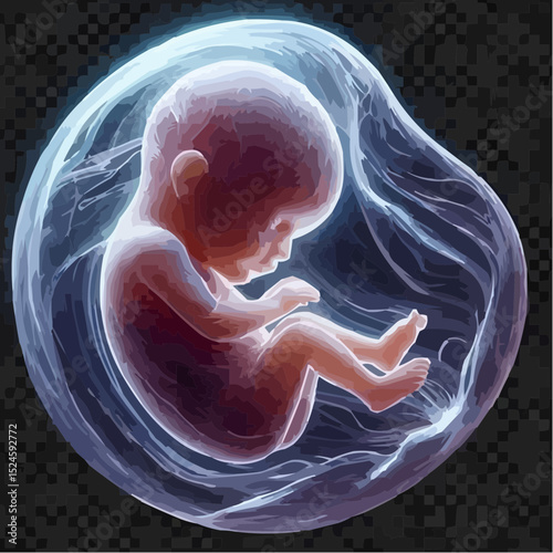 
digital art showing a fetus in the womb 18