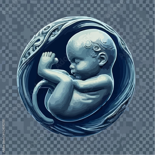 
digital art showing a fetus in the womb 16