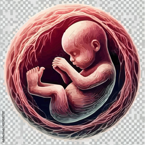 
digital art showing a fetus in the womb 13