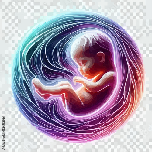digital art of a fetus in the mother's womb 86