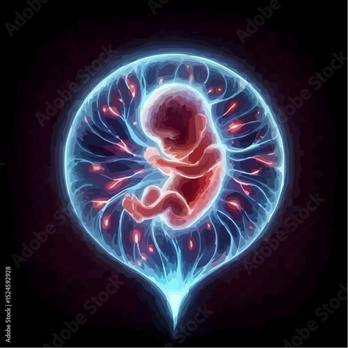 digital art of a fetus in the mother's womb 85