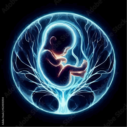 digital art of a fetus in the mother's womb 83