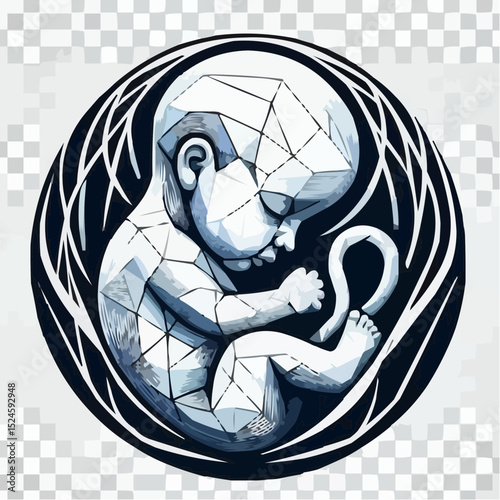 digital art of a fetus in the mother's womb 78
