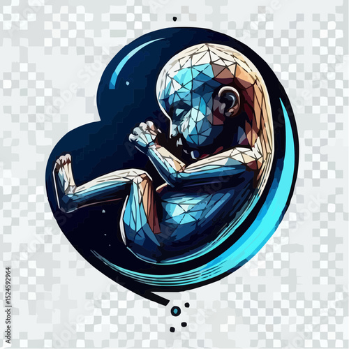 digital art of a fetus in the mother's womb 74