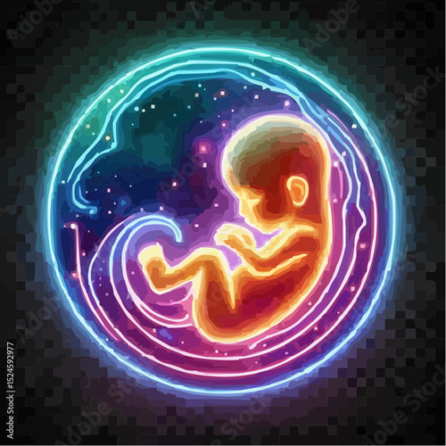 digital art of a fetus in the mother's womb 70
