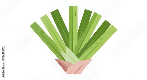A Vibrant Illustration of Fresh Green Onions Ready for Culinary Use