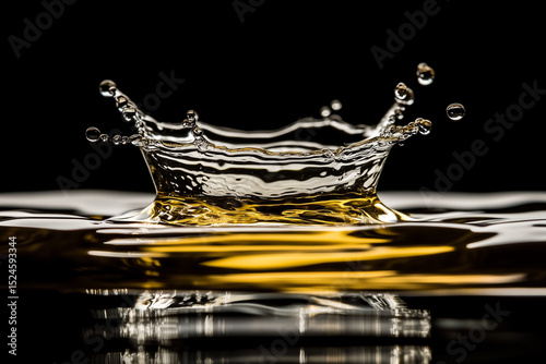 Stunning Water Splash Captured in Dynamic Motion with Fluid Droplets and Rippling Surface