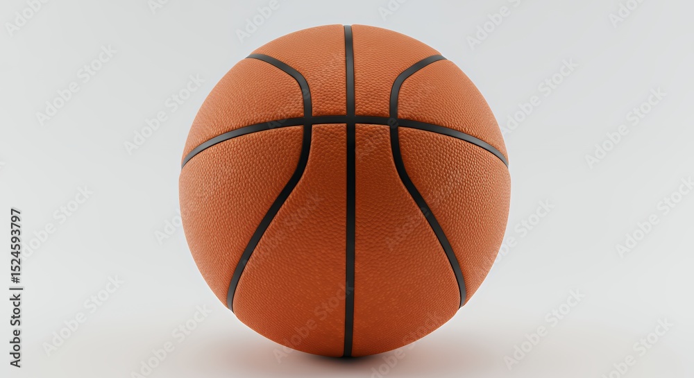 Fototapeta premium Classic Orange Basketball on White Background: A Perfect Studio Shot