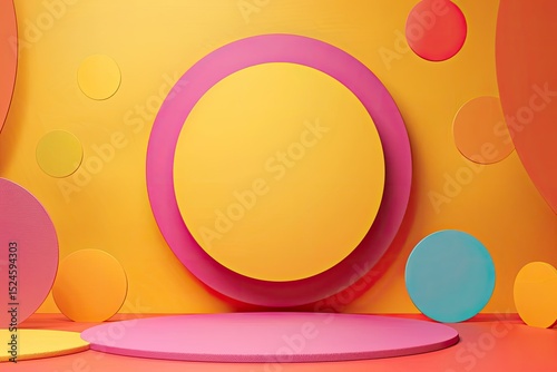 High Detail Visual of Landing Page for Company Branding with Colorful Circle Shape