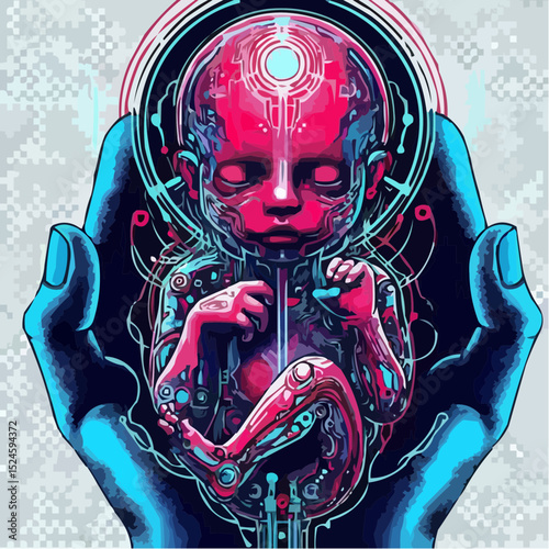digital art of a fetus in the mother's womb 58