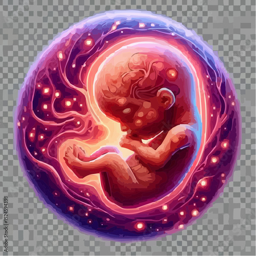 digital art of a fetus in the mother's womb 53