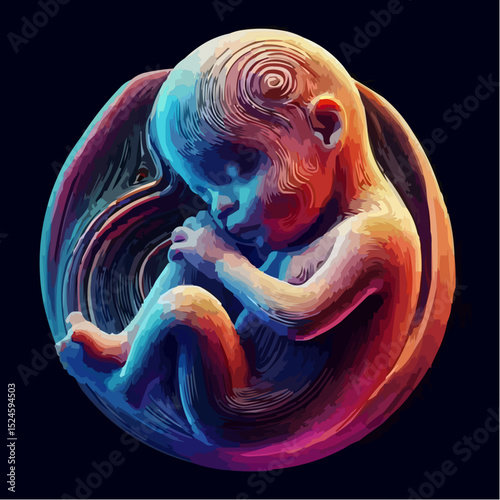digital art of a fetus in the mother's womb 28