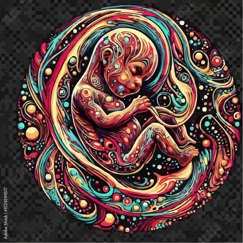 digital art of a fetus in the mother's womb 26