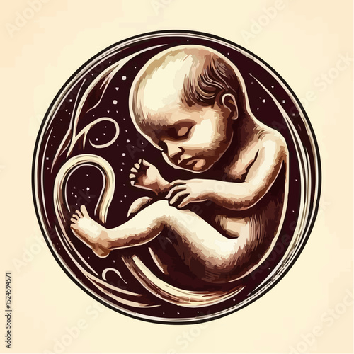 digital art of a fetus in the mother's womb 11