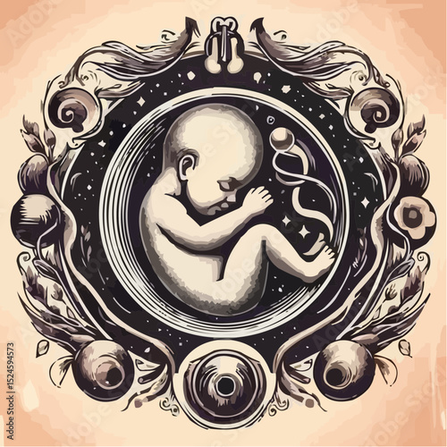 digital art of a fetus in the mother's womb 10