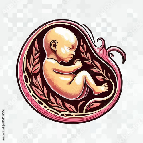 digital art of a fetus in the mother's womb 9