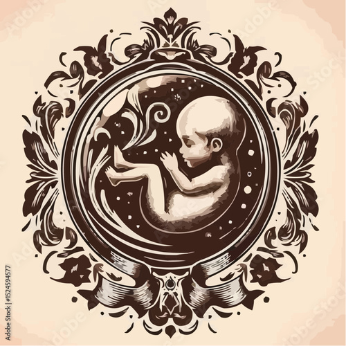 digital art of a fetus in the mother's womb 8