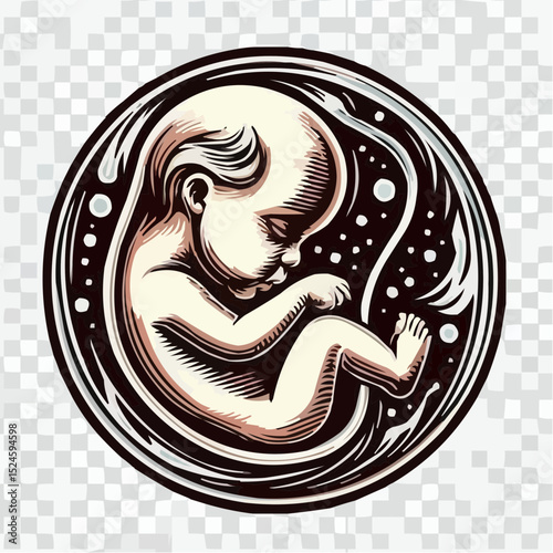 digital art of a fetus in the mother's womb 2