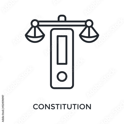 Constitution Icon Outline Style. Vector Illustration For Graphic Design