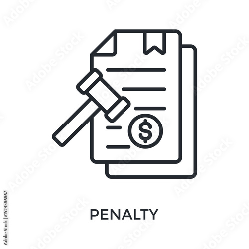 Penalty Icon Outline Style. Vector Illustration For Graphic Design