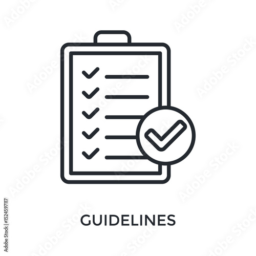 Guidelines Icon Outline Style. Vector Illustration For Graphic Design