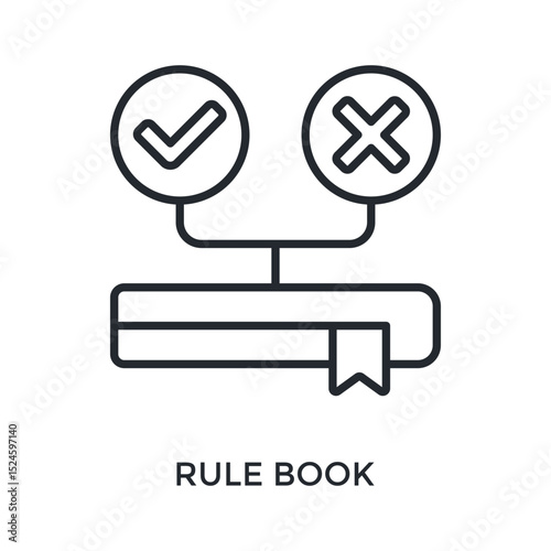 Rule Book Icon Outline Style. Vector Illustration For Graphic Design