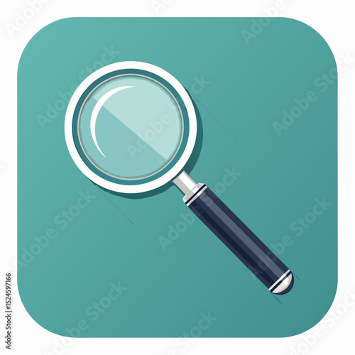 Search magnifying glass flat icon for apps and websites, magnifying glass icon