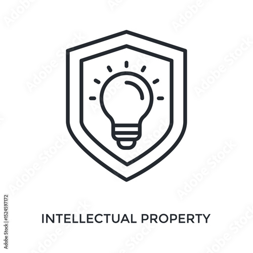 Intellectual Property Icon Outline Style. Vector Illustration For Graphic Design