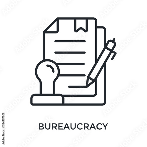 Bureaucracy Icon Outline Style. Vector Illustration For Graphic Design