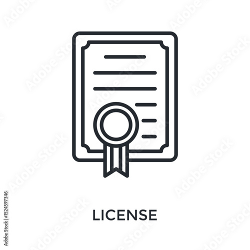 License Icon Outline Style. Vector Illustration For Graphic Design