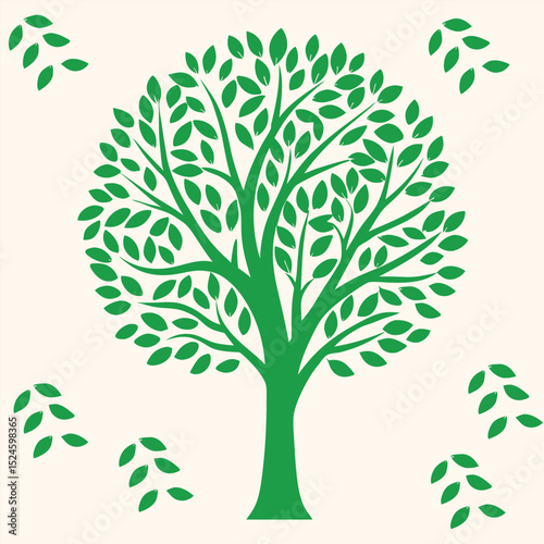 The Green Tree Symbol: A simple yet elegant depiction of a verdant tree. A symbol of nature and life
