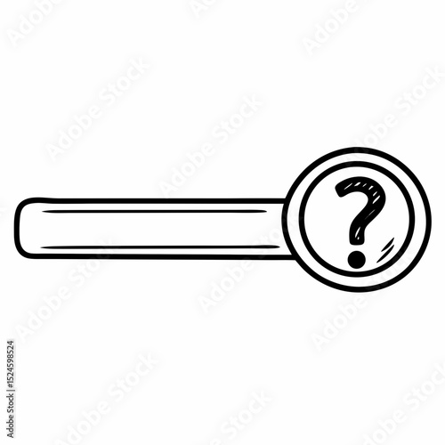 Hand drawn question mark search bar transparent png