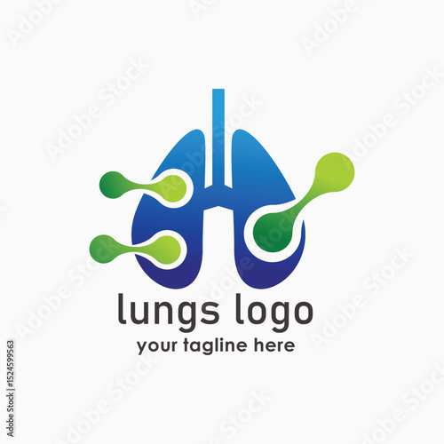 human lungs logo designs template, lungs technology logo design vector, respiratory system logo designs