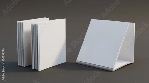 one two D Blank A4 Magazine Flying On White Background