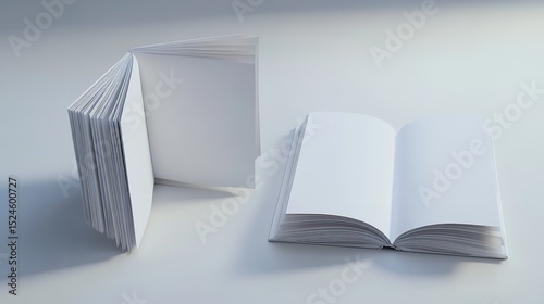 one two D Blank A4 Magazine Flying On White Background