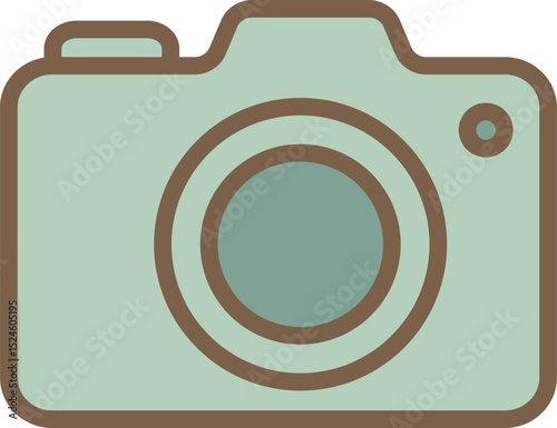 Vintage Style Camera Flat Design Illustration