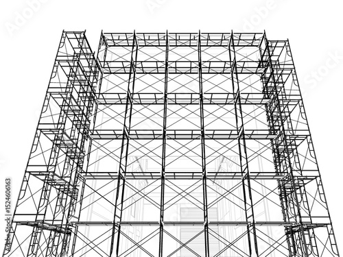 3D illustration of building and construction