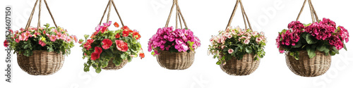 Hanging flower baskets in various colors (1)