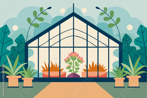 Serene Greenhouse A Sanctuary of Plants and Tranquil Growth